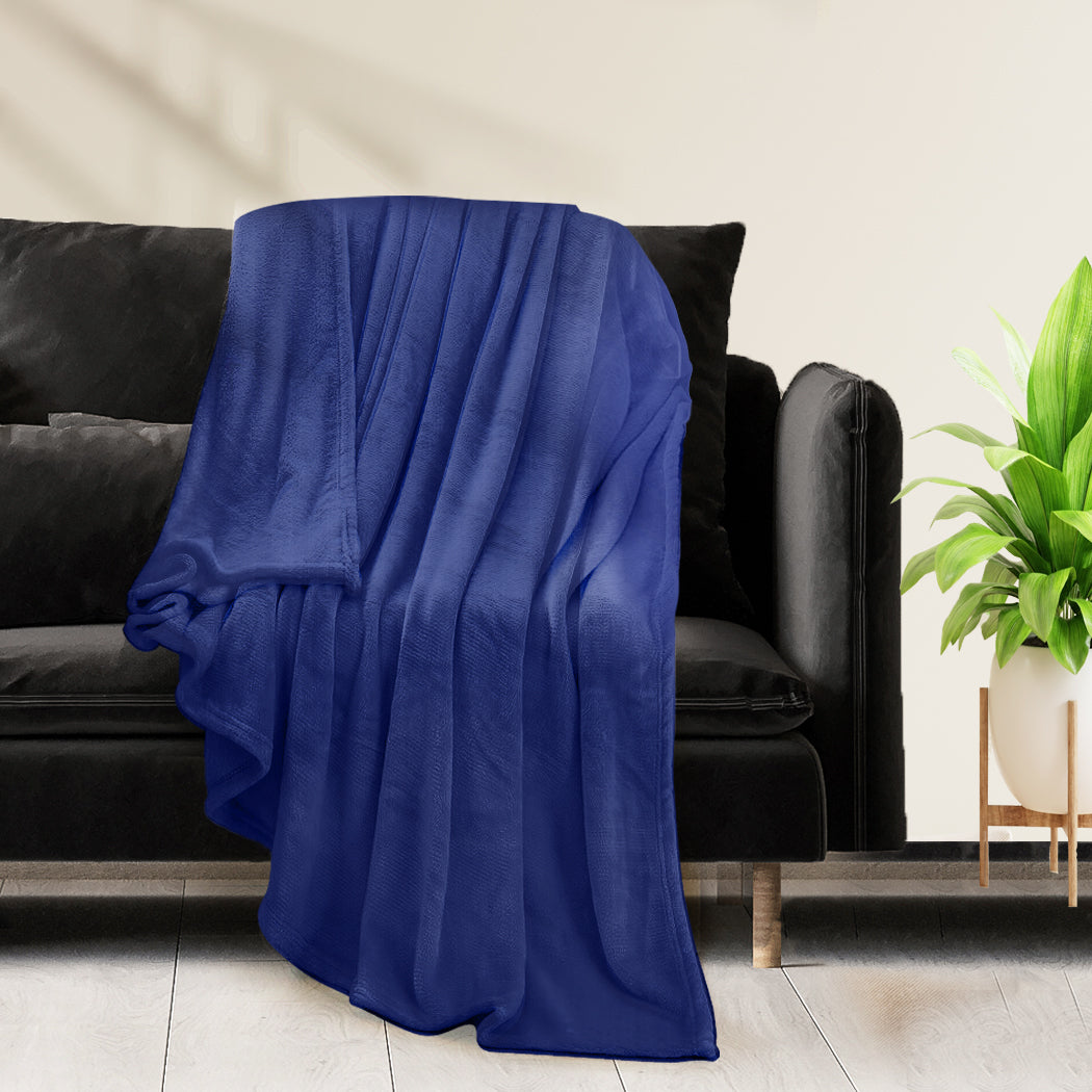 Waylon Throw Ultra-Soft Blanket 320gsm 220x240cm Warm - Navy