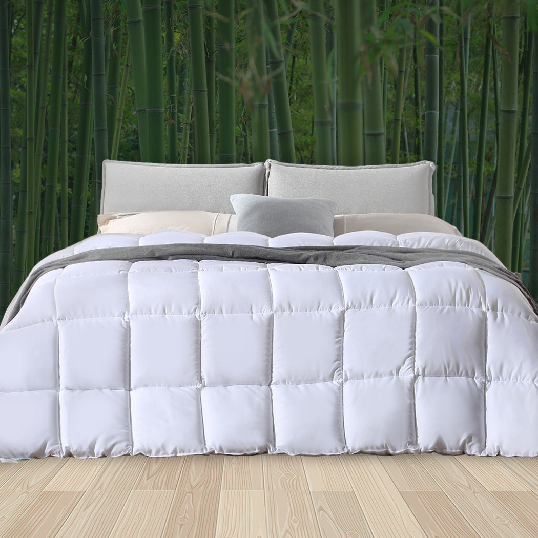 DOUBLE 700GSM Quilts Bamboo Quilt Winter All Season Bedding Duvet Doona - White