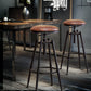 Set of 4 Trieste Rustic Industrial Bar Stool Kitchen Stool Barstool Swivel Dining Chair - Wood