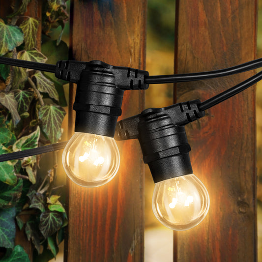 38M 40 LED Bulbs Festoon String Lights Kits Xmas Party Waterproof Indoor/Outdoor - Warm White