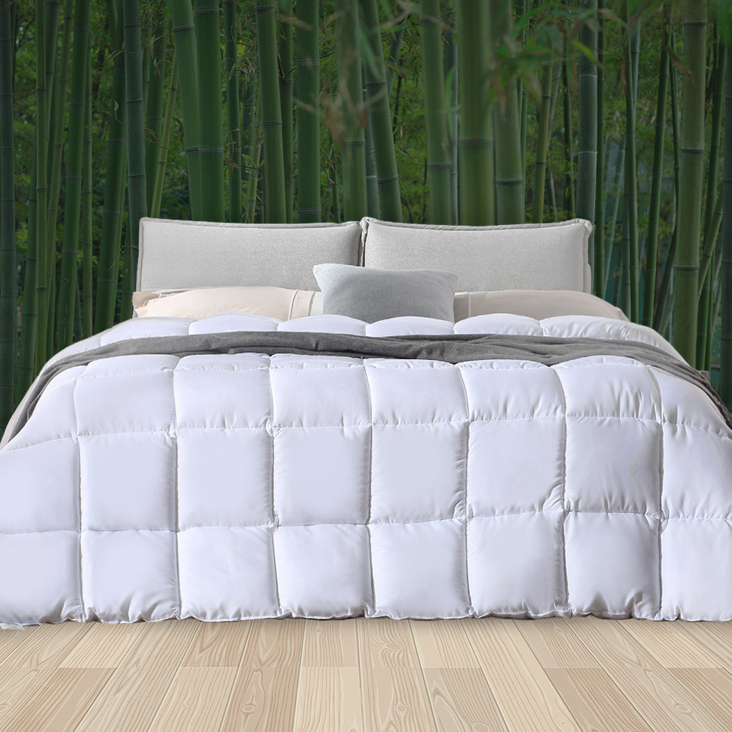 SUPER KING 700GSM Quilts Bamboo Quilt Winter All Season Bedding Duvet - White