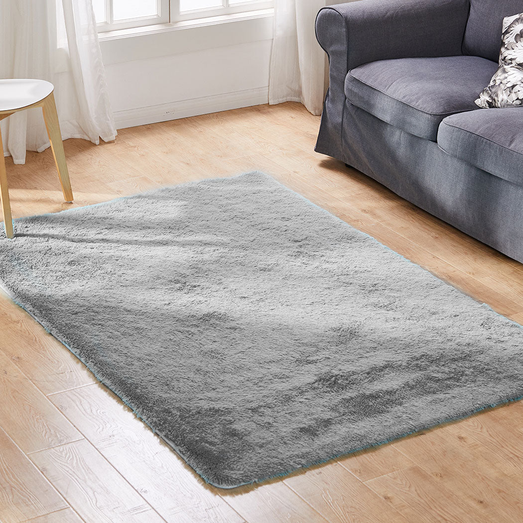 Cyrus 120x160 Designer Soft Shaggy Floor Confetti Rug Large - Grey