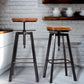 Set of 2 Catania Industrial Bar Stools Kitchen Stool Wooden Barstools Swivel Chiars - Wood