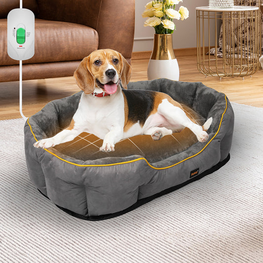 LARGE Dog Beds Electric Pet Heater Heated - Grey