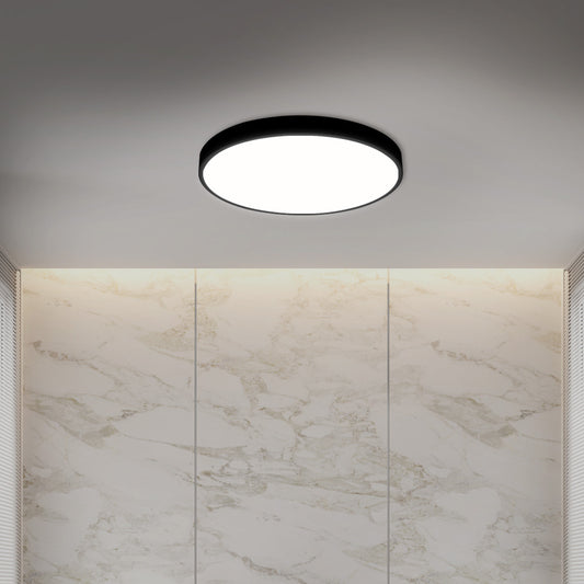 3-Colour Ultra-Thin 5cm Led Ceiling Light Modern Surface Mount 108W - Black