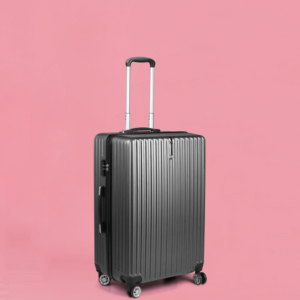 20" Luggage Suitcase Code Lock Hard Shell Travel Carry Bag Trolley - Dark Grey