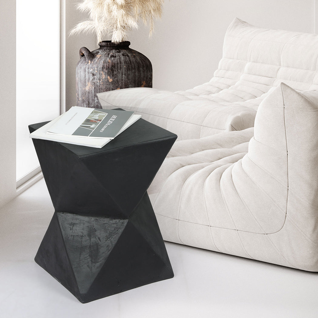 Idelle Side End Table Terrazzo Geometric - Black