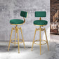 87cm Odesa Bar Stools Kitchen Stool Chair Swivel Barstools Velvet Padded Seat - Green