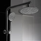 High Pressure Shower Head Set Rain Round - Black