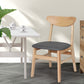 Tate Set of 2 Dining Chairs Kitchen Table Natural Wood Linen Fabric Cafe Lounge - Natural