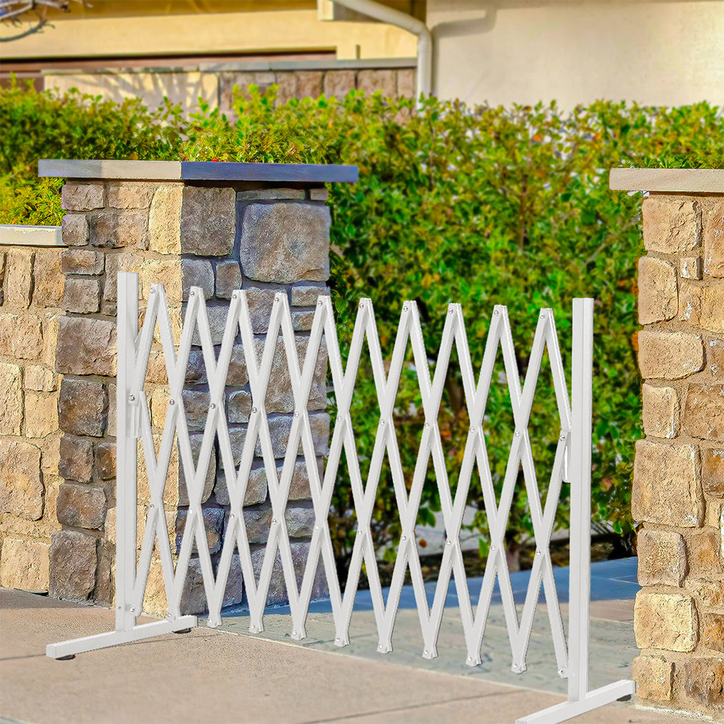 Garden Gate Security Pet Baby Fence Barrier Safety Aluminum Indoor Outdoor - White