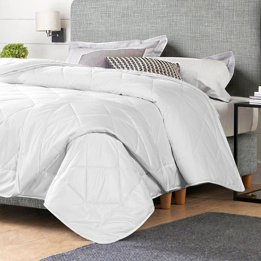 QUEEN 350GSM Wool Quilt 100% Aus Merino Duvet Doona Summer All Season - White