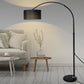 Modern LED Floor Lamp Reading Light Free Standing Height Adjustable Marble Base - Black