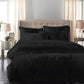 SUPER KING 3-Piece Quilt Cover Set Bedspread Pillowcases - Black