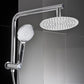 High Pressure Shower Head Set Rain Round - Silver