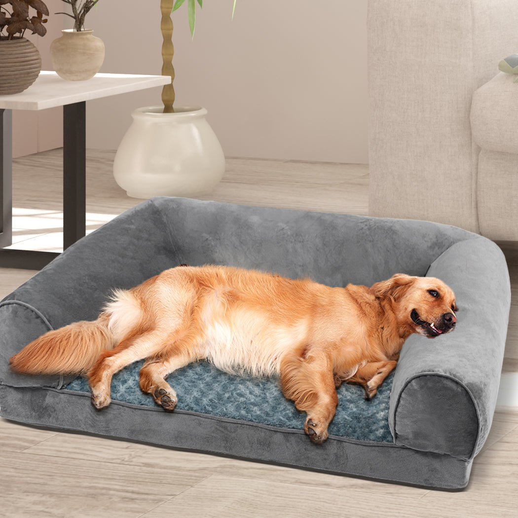 XLarge Dog Beds Pet Sofa Bedding Soft Warm - Grey