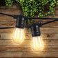 10M 10 LED Bulbs Festoon String Lights Xmas Party Waterproof Outdoor - Warm White