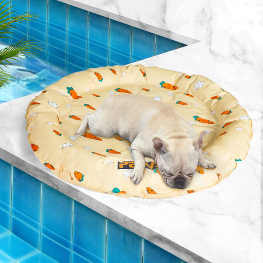 LARGE Dog Beds Pet Bolster Cool Gel Mat - Yellow