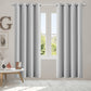 Set of 2 Blockout Curtains Panels 3 Layers Eyelet Room Darkening 140X160Cm Grey