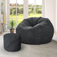 Lazy Sofa Cover Chair Bean Bag Cover Home Game Seat With Foot Stool - Large