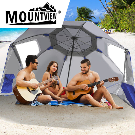 Mountview Beach Umbrella Outdoor Umbrellas Blue 2.13M