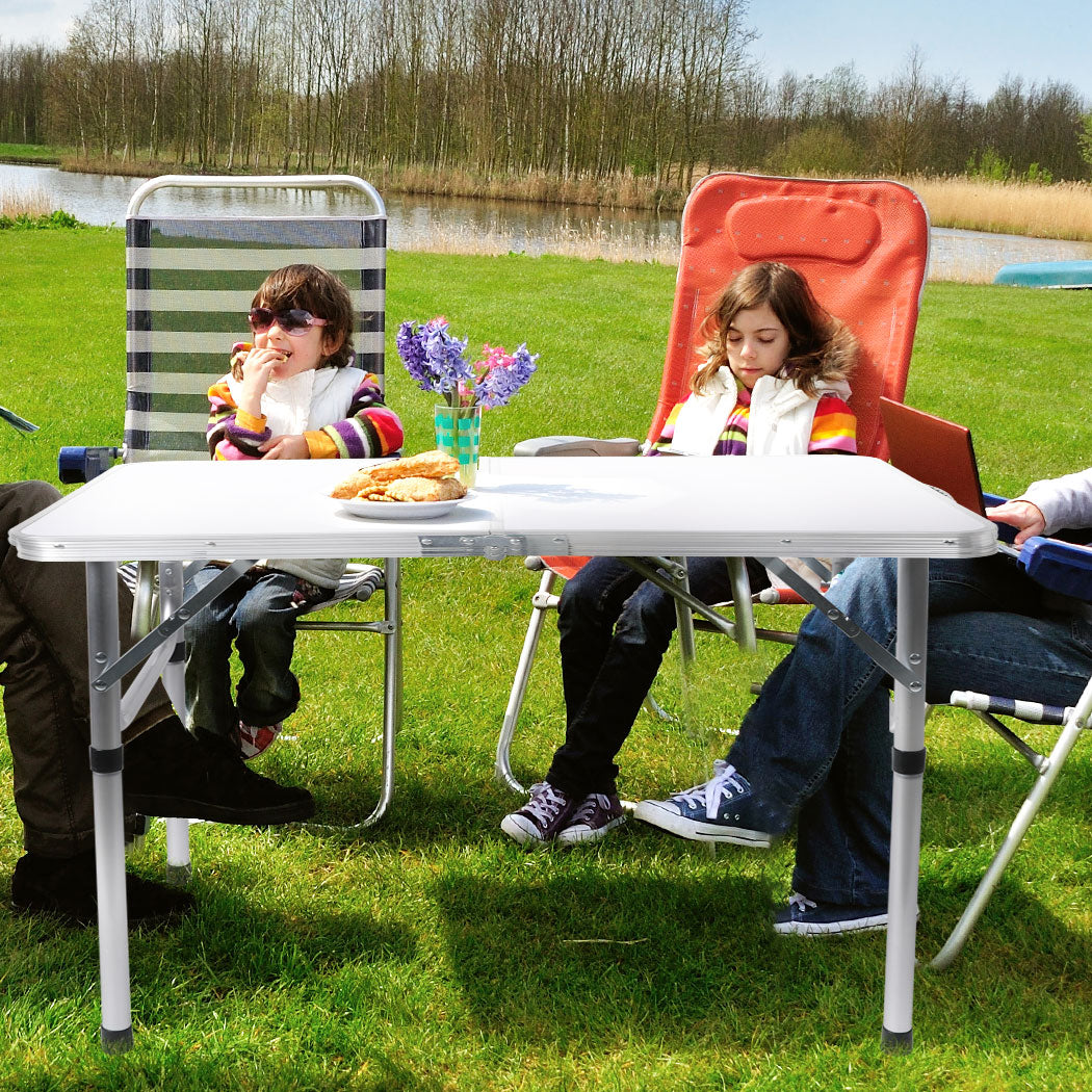 Folding Camping Table Aluminium Portable Picnic Outdoor Foldable Tables 120CM