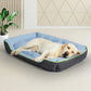 XXLarge Dog Beds Pet Cooling Sofa Mat Bolster - Grey