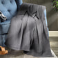 Webster Throw Soft Blanket Cotton Waffle Warm Large Sofa Bed Rugs Queen - Dark Grey