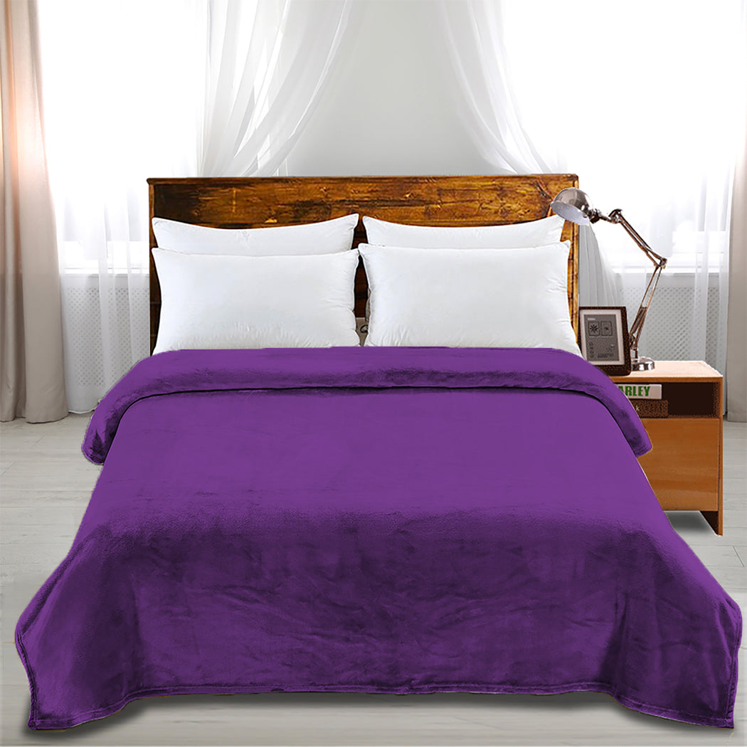 Waylon Throw Ultra-Soft Blanket 320gsm 220x240cm Warm - Aubergine