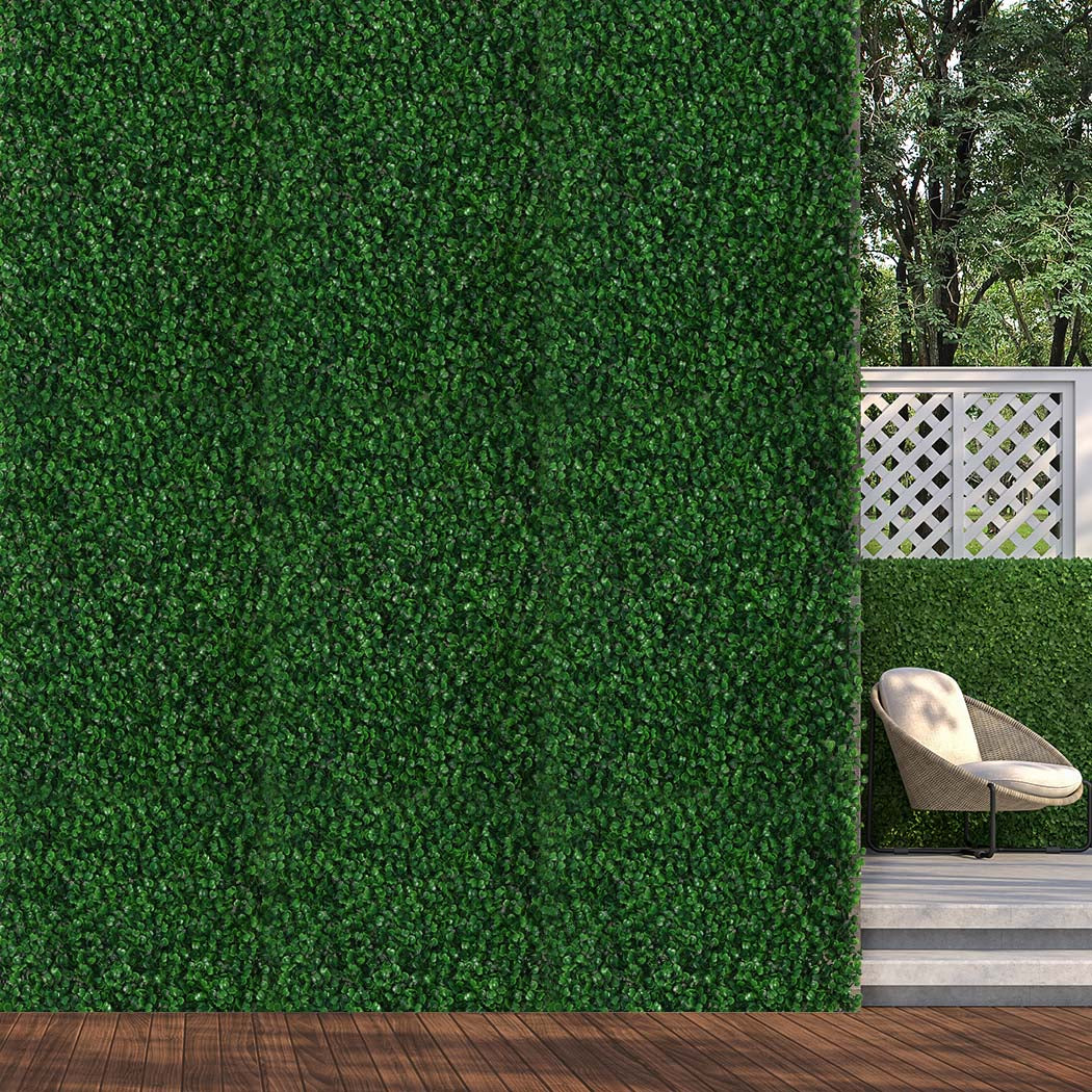 Set of 10 Artificial Boxwood Hedge Fake Vertical Garden Green Wall Mat Fence Outdoor