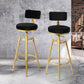 87cm Odesa Bar Stools Kitchen Stool Chair Swivel Barstools Velvet Padded Seat - Black