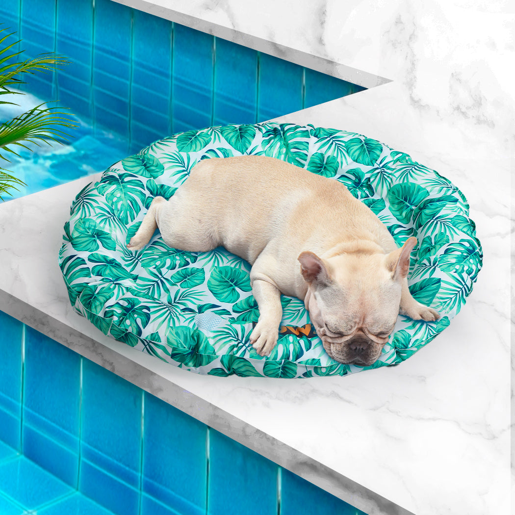 MEDIUM Dog Beds Pet Cool Bolster Gel Mat - Green