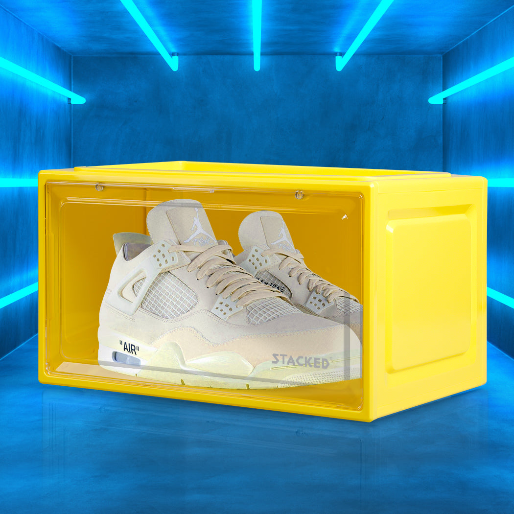 Stacked Sneaker Display Case Clear Shoe Yellow