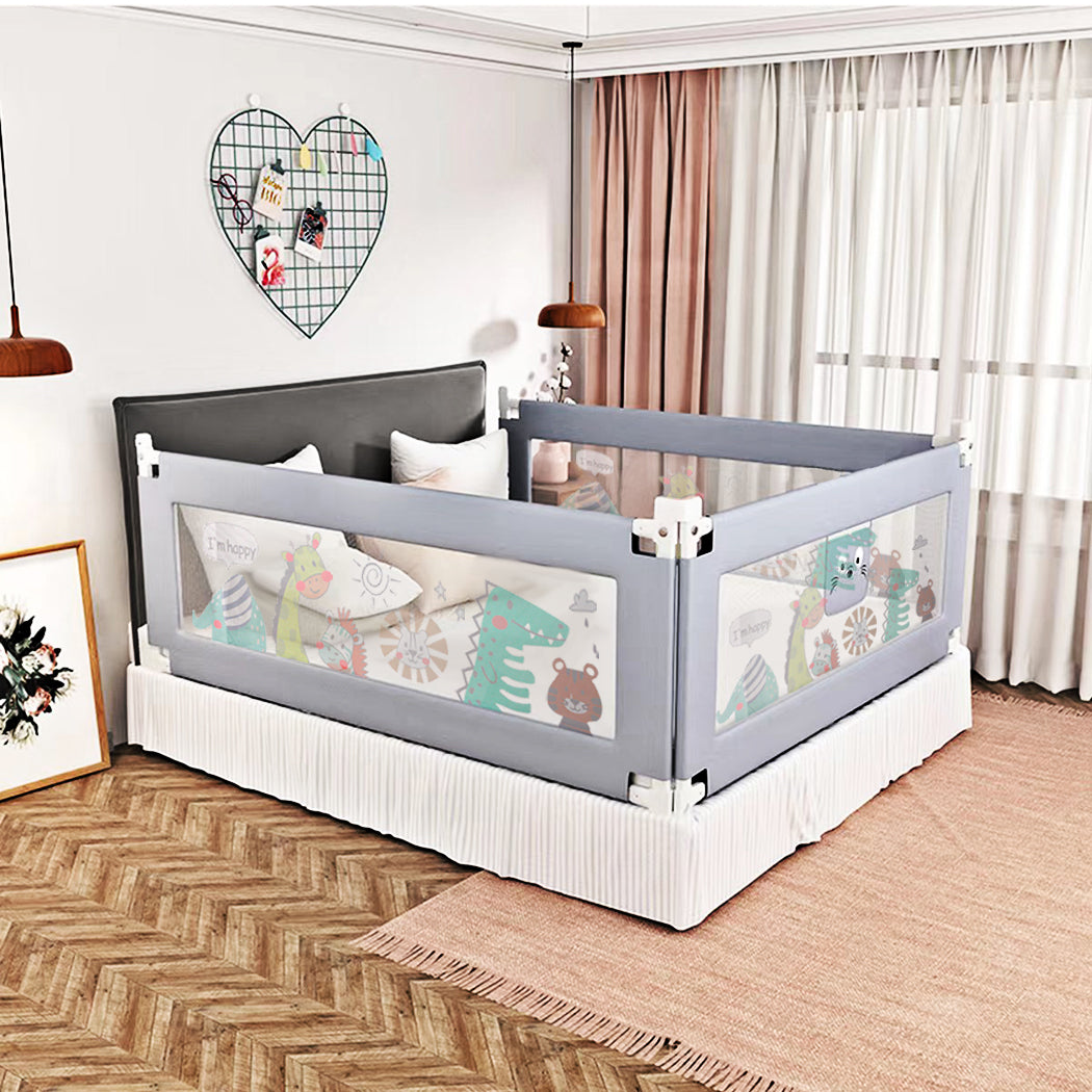 Kids Baby Safety Bed Rail Adjustable Folding Child Toddler Set - Queen