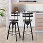 110cm Helsinki Industrial Adjustable Swivel Bar Stools with Back Wood Counter Chairs - Brown