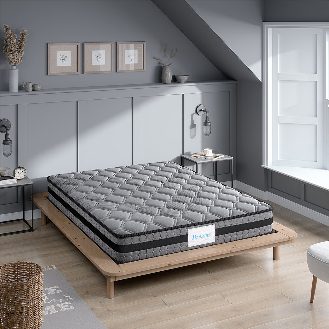 Charlotte 22cm Spring Foam Mattress Medium Firm Dark Grey - King Single