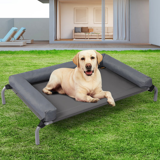 LARGE Dog Beds Elevated Pet Puppy - Grey