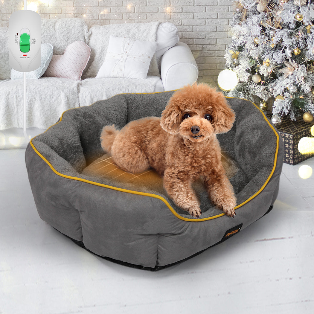 MEDIUM Dog Beds Electric Pet Heater Heated - Grey