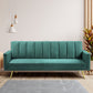 Mari 3 Seater Sofa Bed Convertible Velvet Lounge Recliner Couch Sleeper - Green