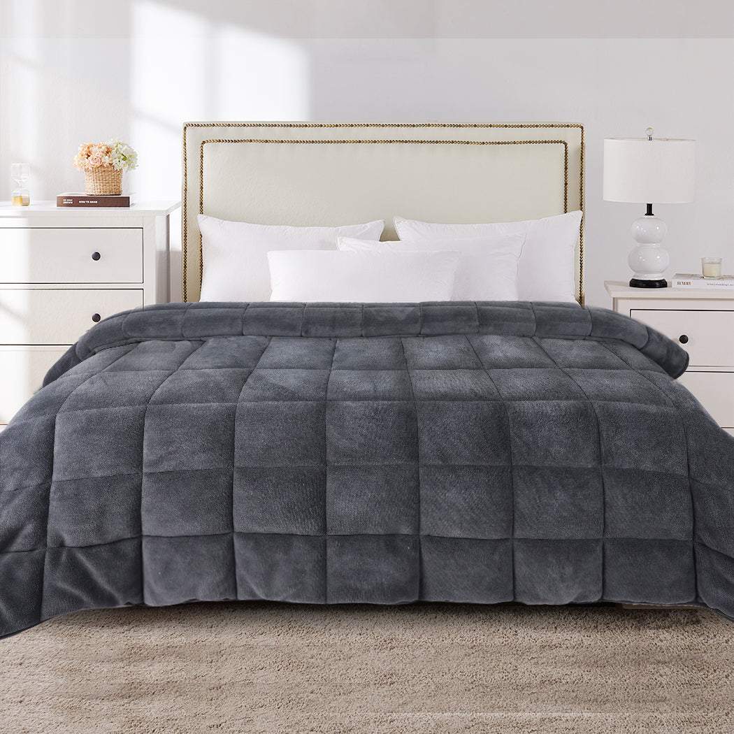 King Dreamz Quilt Doona Comforter Blanket Grey