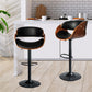 81.5cm Toulouse Bar Stools Kitchen Gas Lift Wooden Beech Stool Chair Swivel Barstools - Black