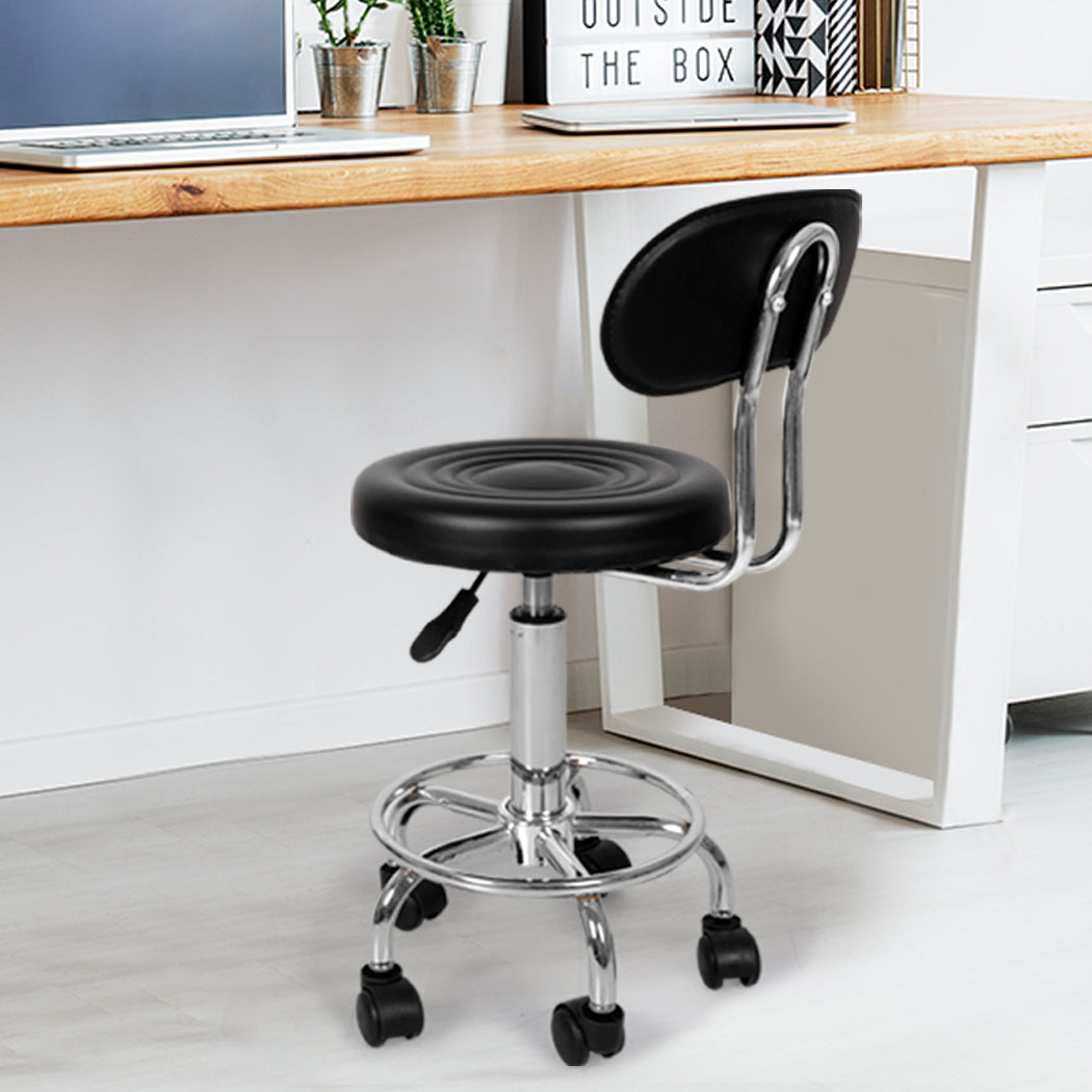 Salon Stool Swivel Bar Stools Chairs Barber Hydraulic Lift Hairdressing - Black