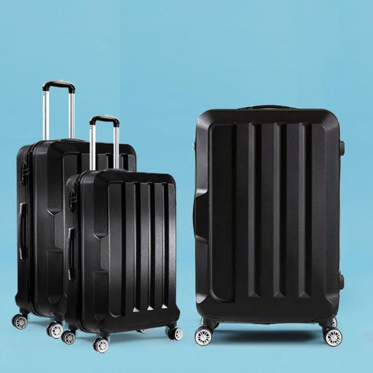 Set of 3 20" 24" 28" Luggage Sets - Black