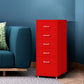 Levede 5 Drawer Office Cabinet Drawers Red