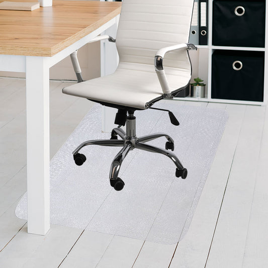 Esther 120x90 Home Office Chair Mat Room Computer Work Floor Protectors No Pins - Clear