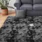 Caden 160x230 Floor Rug Shaggy Soft Large Area Rugs Tie-Dyed - Black