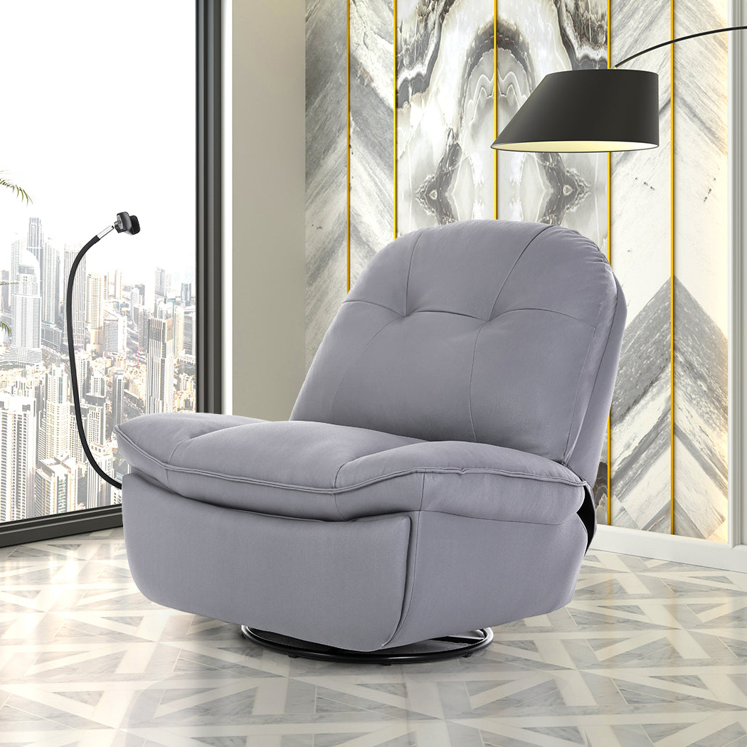 Clio Recliner Chair Lounge 360 Swivel - Grey