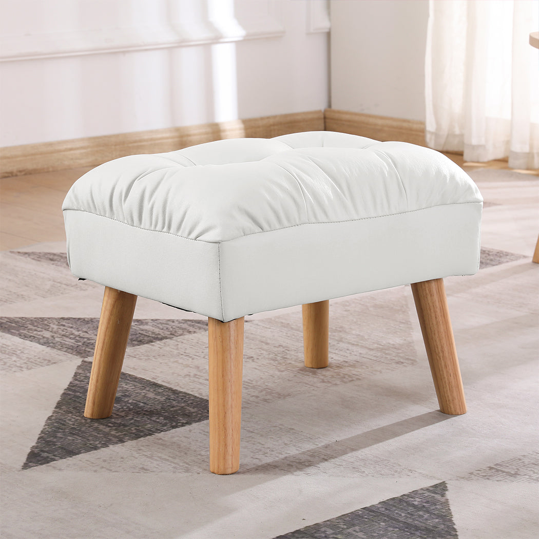 Accent Ottoman Chair Footstool - Cream