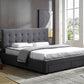 Thale Bed Frame Fabric Base With Storage Drawer Wooden - Dark Grey Queen