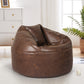 Bean Bag Chair Cover PU Indoor Home Game Lounger Seat Lazy Sofa Large - Brown